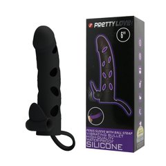 Насадка на член - Pretty Love 6 Inch Vibrating Penis Sleeve Black